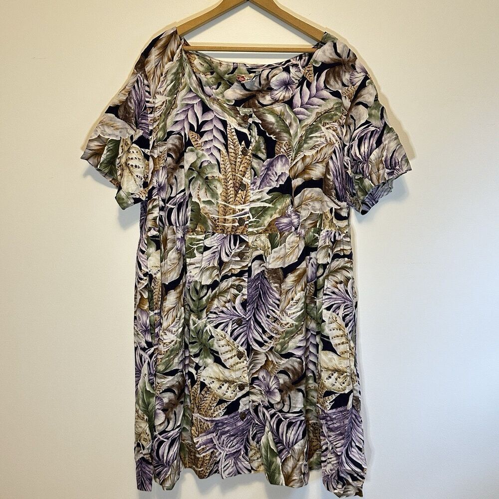 Hilo Hattie The Hawaiian 3X Muu Muu Breezy Midi Dress Resort Cruise Tropical